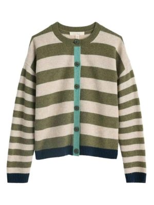 Seasalt Cornwall Pinwell Cardigan Bright Shape Light Olive Mix - La Vie en Rose Damesmode Enkhuizen
