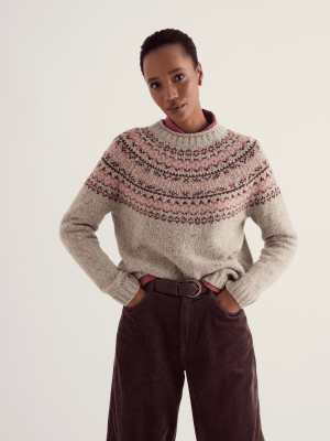 Seasalt Cornwall Port Kinnis Jumper RWS Merino Shingle Bay Dark Rose Mix - La Vie en Rose Damesmode Enkhuizen (1)