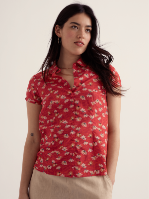 Seasalt Cornwall Rushmaker Shirt Echinacea Stems Tomato (3)