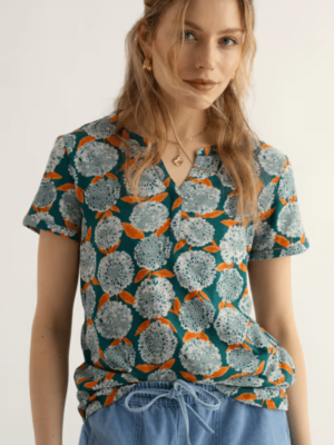 Seasalt Cornwall SS Waterflow Top Painted Marigold Dark Wreckage - la Vie en Rose Damesmode www.lavieonline (2)