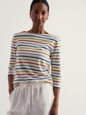 Seasalt Cornwall Sailor Top Quad Breton Avocado - La Vie en Rose Damesmode