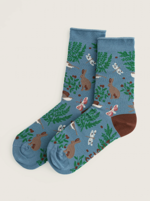 Seasalt Cornwall Women's Bamboo Arty Socks Fern Hare Lichen (1)