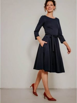 Very Cherry Ballerina Dress Navy Punty- La Vie en Rose Damesmode