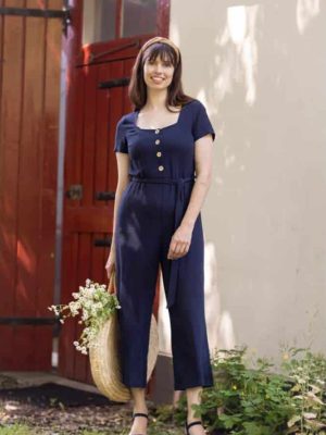 Very Cherry Birgit Jumpsuit Linnen Marino - La Vie en Rose Damesmode