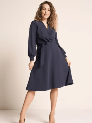 Very Cherry Cross Over Dress Longsleeve Navy Jersey Crepe VC-DR0134jc600- (2)