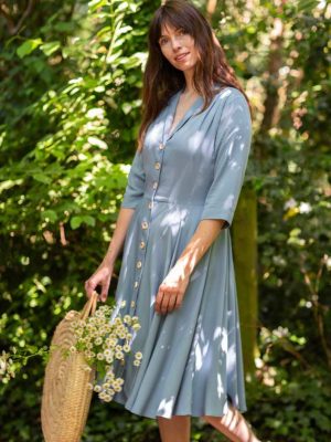 Very Cherry D'laine Dress Olette Ice Blue - La Vie en Rose Damesmode