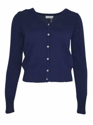 Very Cherry Lucia V-Neck Cardigan Marine - La Vie en Rose Damesmode