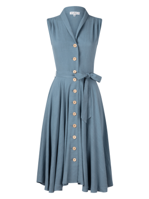 Very Cherry Nova Dress Bluejean Linen (2)