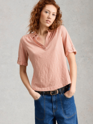 White Stuff Allie SS Stripe Shirt Orange Multi (3)