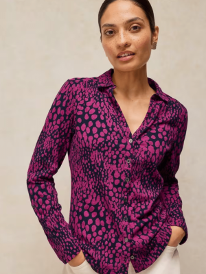 White Stuff Annie Jersey Shirt Navy Print 447354- La Vie en Rose Damesmode Enkhuizen (2)