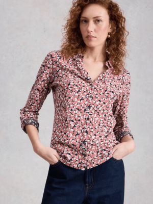 White Stuff Annie Jersey Shirt Pink Print - La Vie en Rose Damesmode