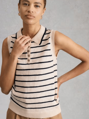 White Stuff Candice Stripe Collar Vest (2)