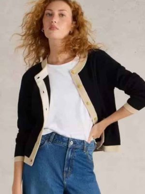 White Stuff Charlotte Cardi Black Multi - La Vie en Rose Damesmode