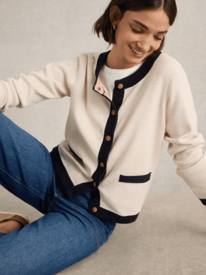 White Stuff Charlotte Cardigan Natural Multi - La Vie en Rose Damesmode