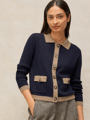 White Stuff Charlotte Collar Cardi Navy Multi 446723 - La Vie en Rose Damesmode Enkhuizen (3)