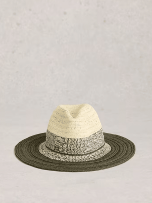 White Stuff Colour Block Fedora Khaki Green 445950 - La Vie en Rose Damesmode (2)