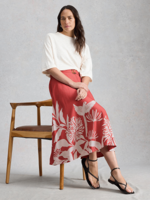 White Stuff Darcie Midi Skirt Pink Print - La Vie en Rose Damesmode (4)