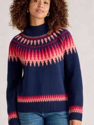 White Stuff Fiona Fair Isle Jumper Navy Multi - La Vie en Rose Damesmode