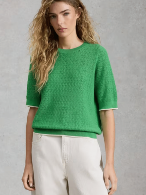 White Stuff Holly Pointelle Tee Bright Green (5)
