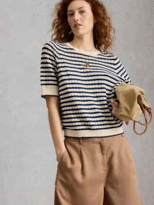 White Stuff Holly Pointelle Tee Ivory Multi (3)