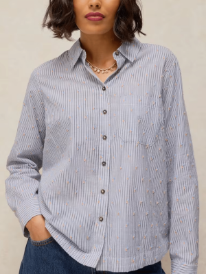 White Stuff Libby Organic Cotton Shirt Blue Multi 447006 (3)