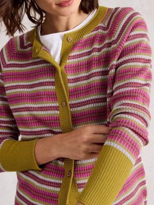 White Stuff Lulu Pattern Cardi Pink Multi - La Vie en Rose Damesmode