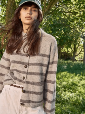 White Stuff Margot Stripe Cardi Natural Multi 446727 (1)