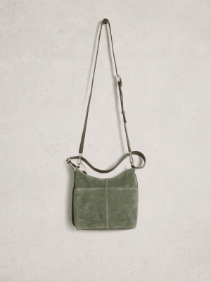 White Stuff Mini Sophia Suede Crossbody Khaki Green (3)