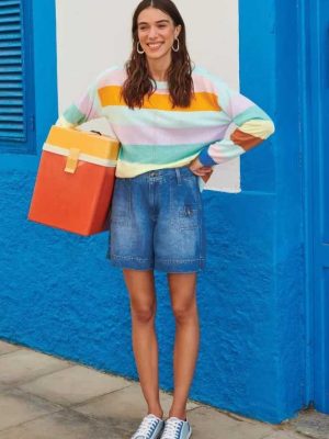 White Stuff Mollie Combat Denim Shorts Mid Denim - La Vie en Rose Damesmode