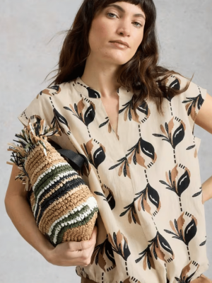 White Stuff Nicole Linen Blend Top Ivory Print (3)