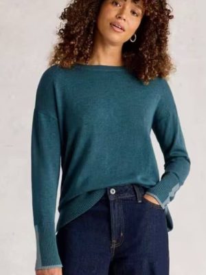 White Stuff Olive Jumper Mid Blue - La Vie en Rose Damesmode