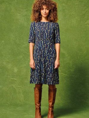 White Stuff Olivia Jersey Dress Navy Print - La Vie en Rose Damesmode (1)