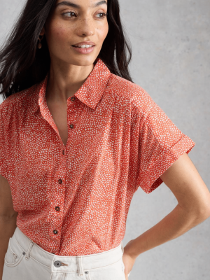 White Stuff Orla Button Through Shirt Red Print (5)