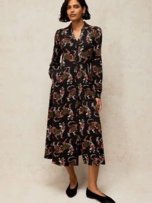 White Stuff Reegan Jersey Dress Black Print 448503 (2)