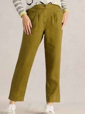 White Stuff Rowena Linen Trouser Khaki Green - La Vie en Rose Damesmode