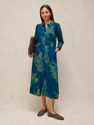 White Stuff Rua Jersey Dress Teal Print 447941 (6)