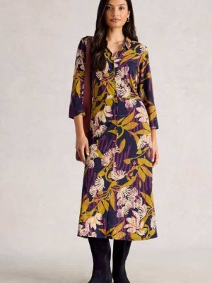 White Stuff Rua Jersey Shirt Dress Navy Multi - La Vie en Rose Damesmode