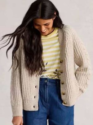 White Stuff Sally Slub Cardigan Natural Multi - La Vie en Rose Damesmode