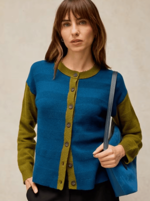 White Stuff Sansa Stitch Cardi Teal Mutli 447449 - La Vie en Rose Damesmode Enkhuizen (3)