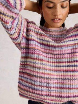 White Stuff Suzanna Spacedye Jumper Pink Multi - La Vie en Rose Damesmode