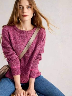 White Stuff Talia Nep Jumper Dark Plum - La Vie en Rose Damesmode