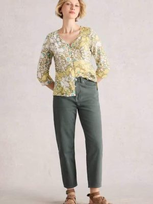 White Stuff Tilly Tapered Jeans Mid Green - La Vie en Rose Damesmode