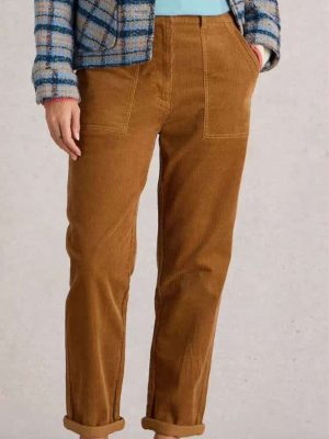 White Stuff Twister Cord Trousers Dark Tan - La Vie en Rose Damesmode