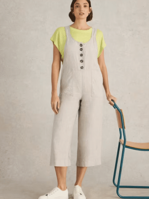 White Stuff Viola Linen Dungaree Light Natural (4)